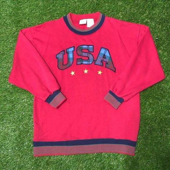Vintage crewneck sweatshirt with USA front design on a New Moves tag size Large - Picture 1 of 4